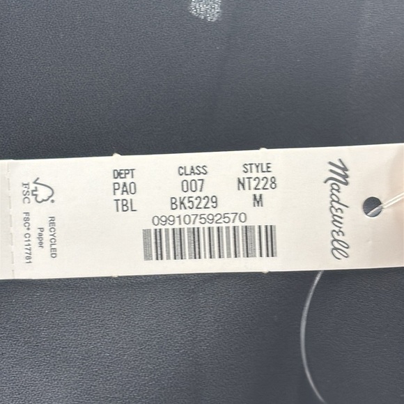 Madewell Turtleneck Long-Sleeve Top in Chiffon in True black size M NWT NT228 - Picture 11 of 15